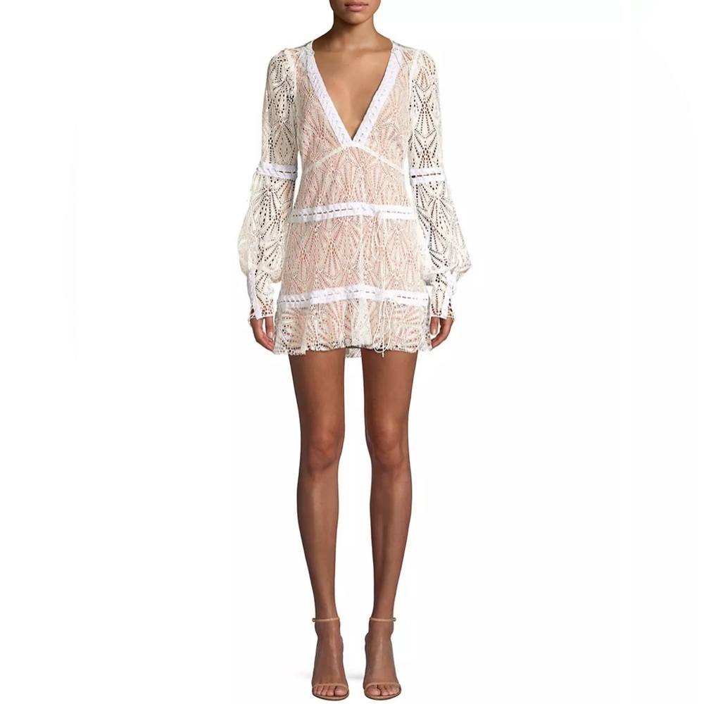 For Love & Lemons Bright Lights Lace Mini Dress